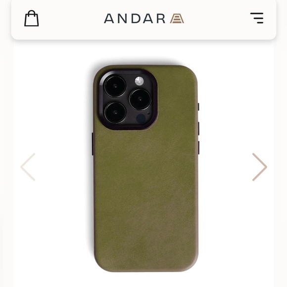 NEW iPhone 15 Pro Max Genuine Leather Andra Case - Olive Green - Picture 5 of 5